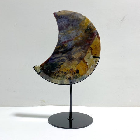 Unique Large Ocean Jasper Moon Carving With Stand - Wholesale Crystals