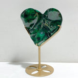 Unique Malachite Heart With Stand -Wholesale Crystals