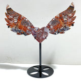 Unique Morocco Agate Heart Wing Carving With Stand -Wholesale Crystals