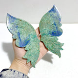 Unique Phoenix Pine Stone Butterfly Wing Carving With Stand - Wholesale Crystals