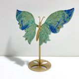 Unique Phoenix Pine Stone Butterfly Wing Carving With Stand - Wholesale Crystals