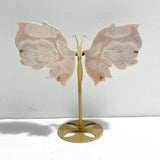 Unique Pink Agate Butterfly Wing Carving With Stand - Wholesale Crystals