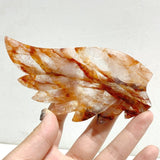 Unique Red Fire Quartz Heart Wing Carving With Stand -Wholesale Crystals