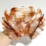 Unique Red Fire Quartz Heart Wing Carving With Stand -Wholesale Crystals