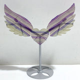Unique Symmetrical Fluorite Heart Wing Carving With Stand -Wholesale Crystals