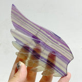 Unique Symmetrical Fluorite Heart Wing Carving With Stand -Wholesale Crystals
