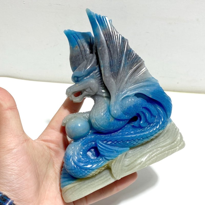 Unique Trolleite Stone Flying Dragon Carving 6 - Wholesale Crystals