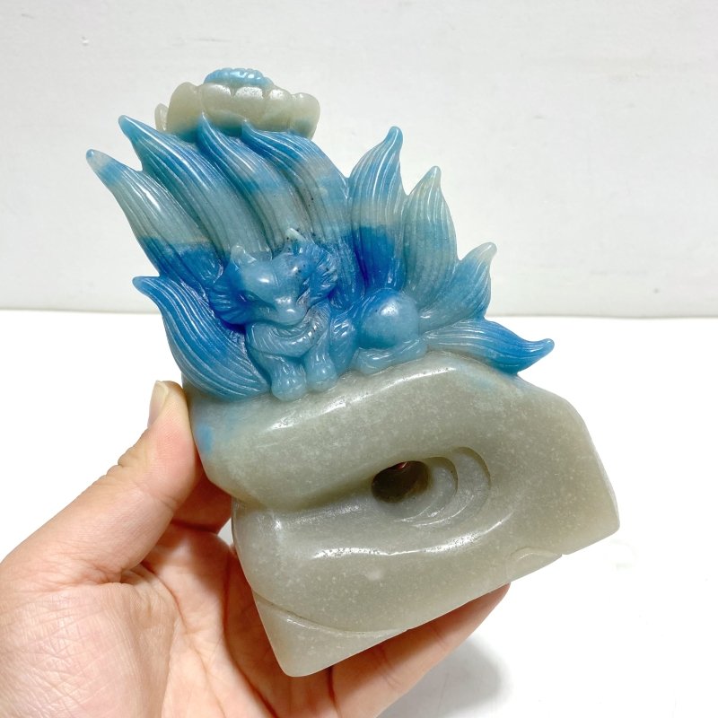 Unique Trolleite Stone Nine - tailed Fox Carving - Wholesale Crystals