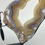 Very Large Beautiful Geode Druzy Sakura Flower Agate Butterfly Wing Carving With Stand 1 (Sea Freight Only) -Wholesale Crystals