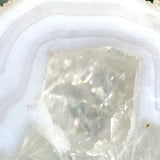 Very Large Geode Druzy Moss Agate Butterfly Wing Carving With Stand - Wholesale Crystals