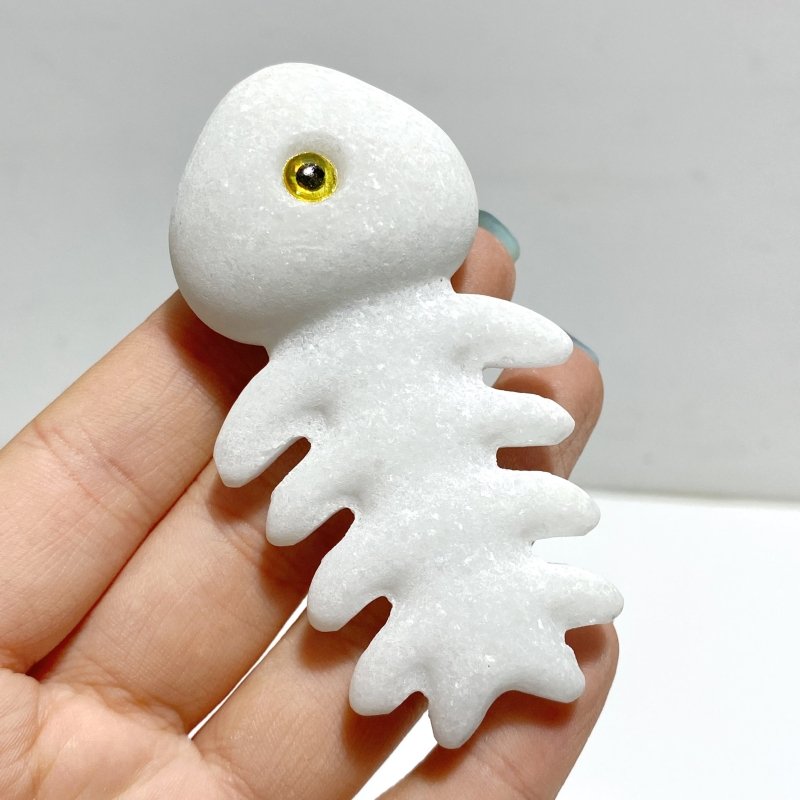 White Marble Fish Bone Carving Wholesale - Wholesale Crystals