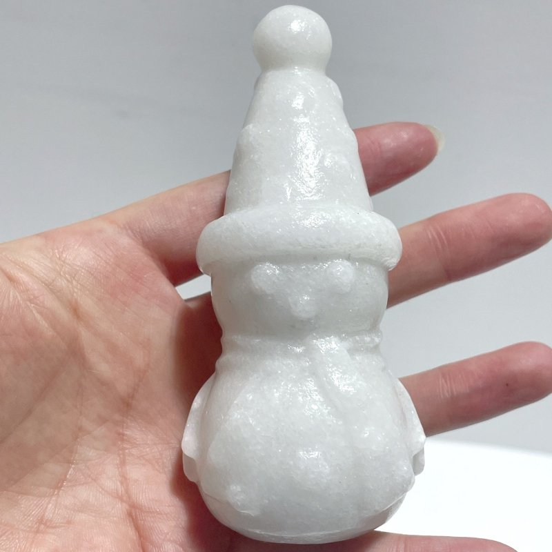 White Marble Snowman Carving Christmas Wholesale(Resin coating) - Wholesale Crystals