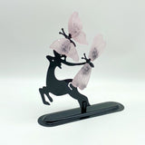 Wholesale Crystal Butterfly Wing Carving with Deer Stand (Assorted Materials) -Wholesale Crystals