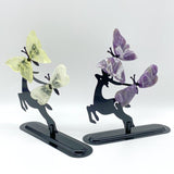 Wholesale Crystal Butterfly Wing Carving with Deer Stand (Assorted Materials) -Wholesale Crystals
