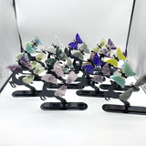 Wholesale Crystal Butterfly Wing Carving with Deer Stand (Assorted Materials) -Wholesale Crystals