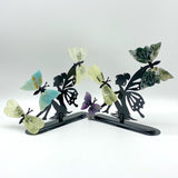 Wholesale Crystal Butterfly Wing Carving with Fairy Stand (Assorted Materials) -Wholesale Crystals