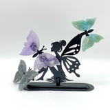 Wholesale Crystal Butterfly Wing Carving with Fairy Stand (Assorted Materials) -Wholesale Crystals