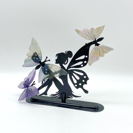 Wholesale Crystal Butterfly Wing Carving with Fairy Stand (Assorted Materials) -Wholesale Crystals