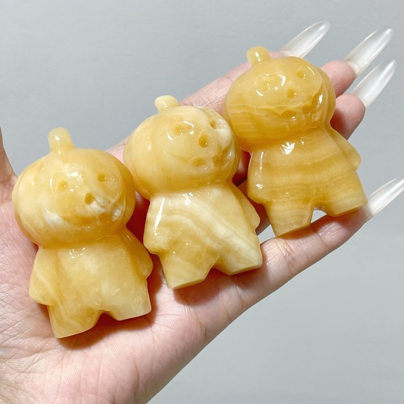 Yellow Calcite Halloween Baby Pumpkin Carving Wholesale - Wholesale Crystals