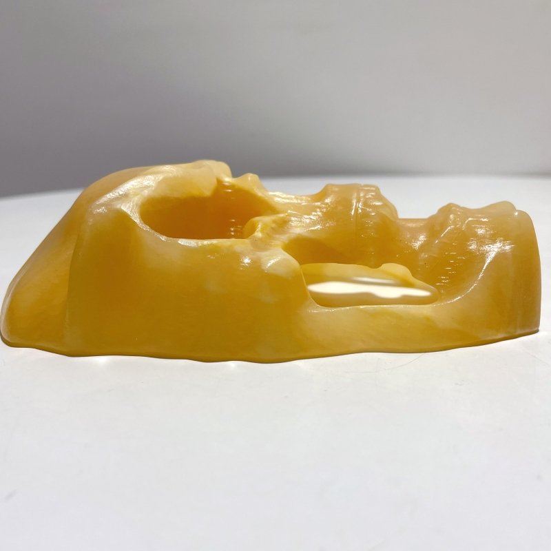 Yellow Calcite Skull Large Mask Carving Wholesale - Wholesale Crystals