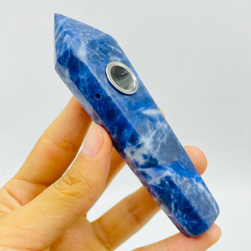 11 Types Side Hole Crystal Pipes Sodalite Apatite Rose Quartz Wholesale -Wholesale Crystals