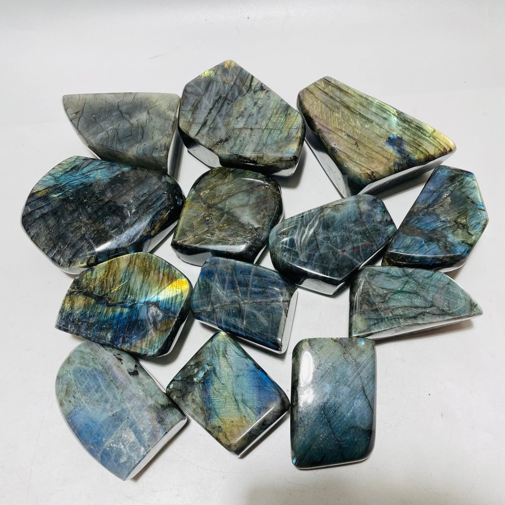 13 Pieces Labradorite High Quality Polished Large Free Form -Wholesale Crystals