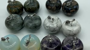 6 Types Chevron Amethyst&Labradorite Howlite Apple Carving Wholesale -Wholesale Crystals