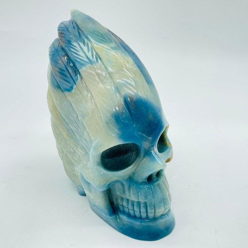 1.3kg Blue Trolleite Indian Skull Carving - Wholesale Crystals