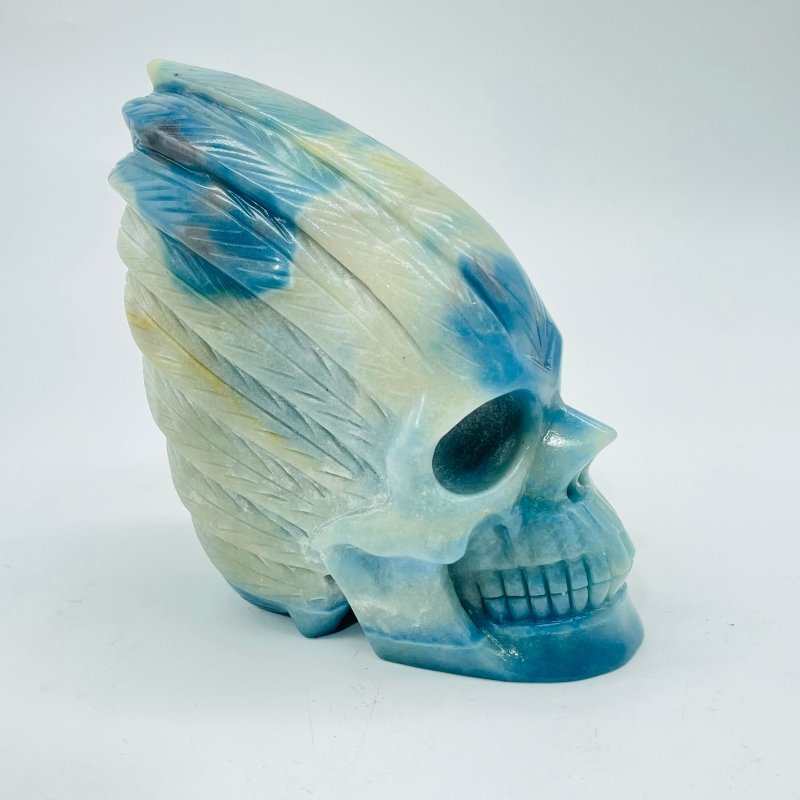 1.3kg Blue Trolleite Indian Skull Carving - Wholesale Crystals