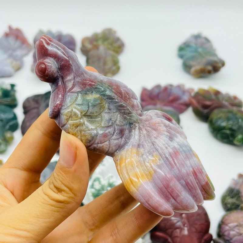 15 Pieces Ocean Jasper Beautiful Goldfish Carving -Wholesale Crystals