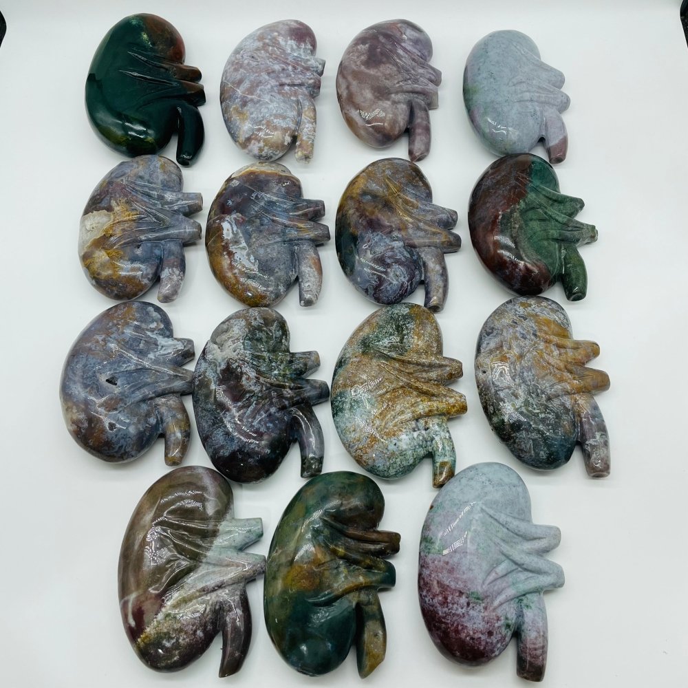 15 Pieces Ocean Jasper Kidney Carving -Wholesale Crystals