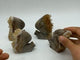 4 Pieces Cute Tangerine Orange Quartz Cluster Squirrel Carving -Wholesale Crystals