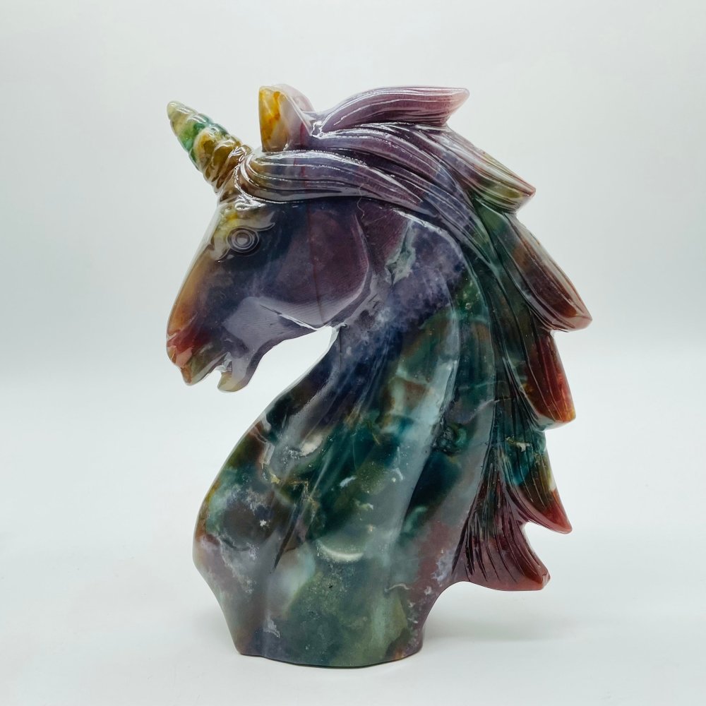 2 Pieces High Quality Ocean Jasper Unicorn Carving -Wholesale Crystals