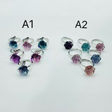 2 Types Beautiful Rainbow Fluorite Lotus Rose Ring Wholesale - Wholesale Crystals