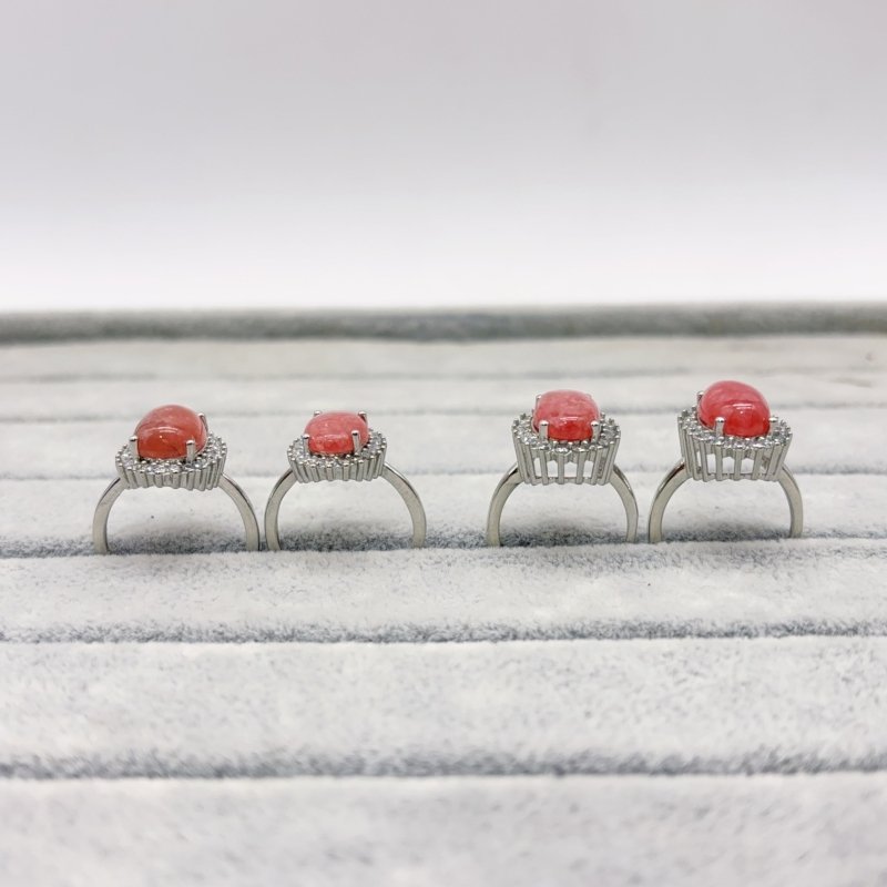 2 Types Red Rhodochrosite Ring Wholesale - Wholesale Crystals