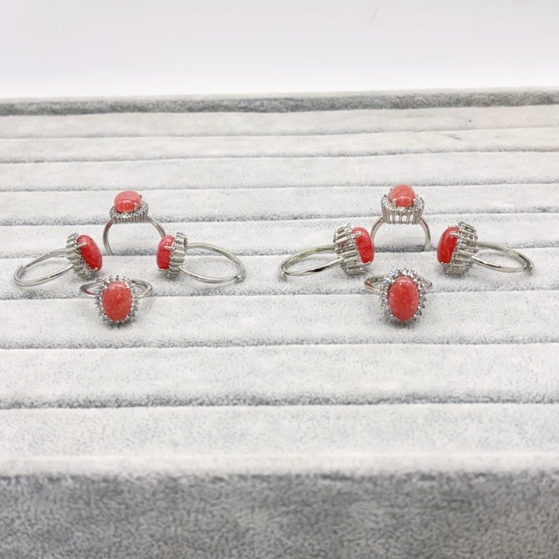 2 Types Red Rhodochrosite Ring Wholesale - Wholesale Crystals