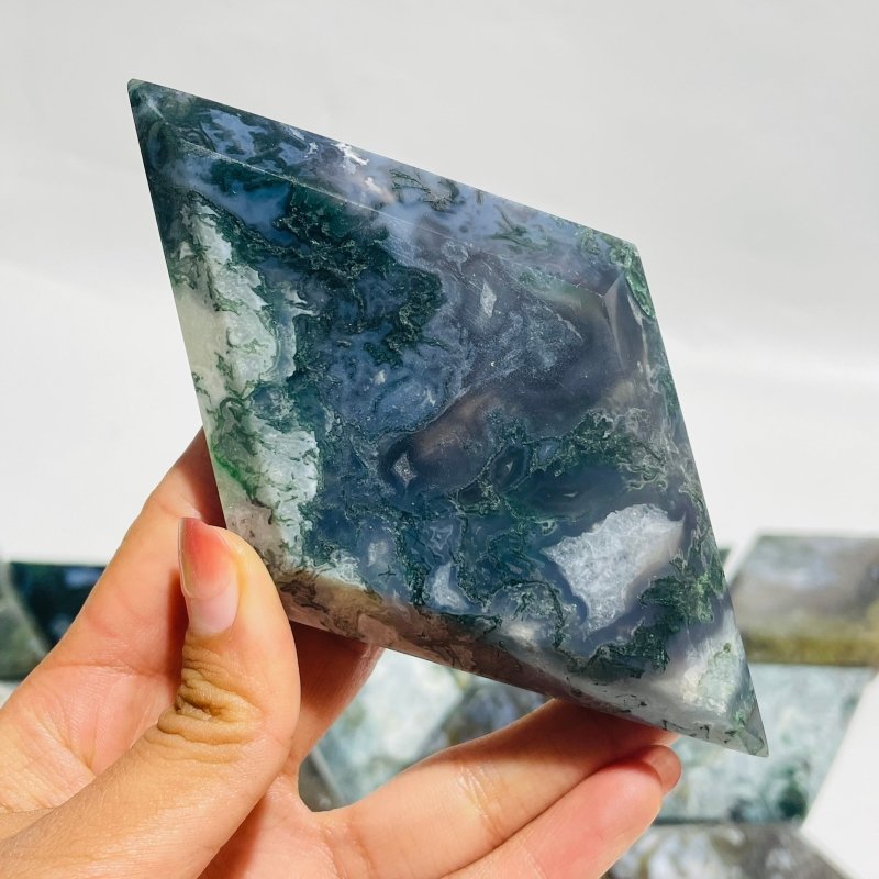 21 Pieces Large Moss Agate Rhombus Shaped -Wholesale Crystals