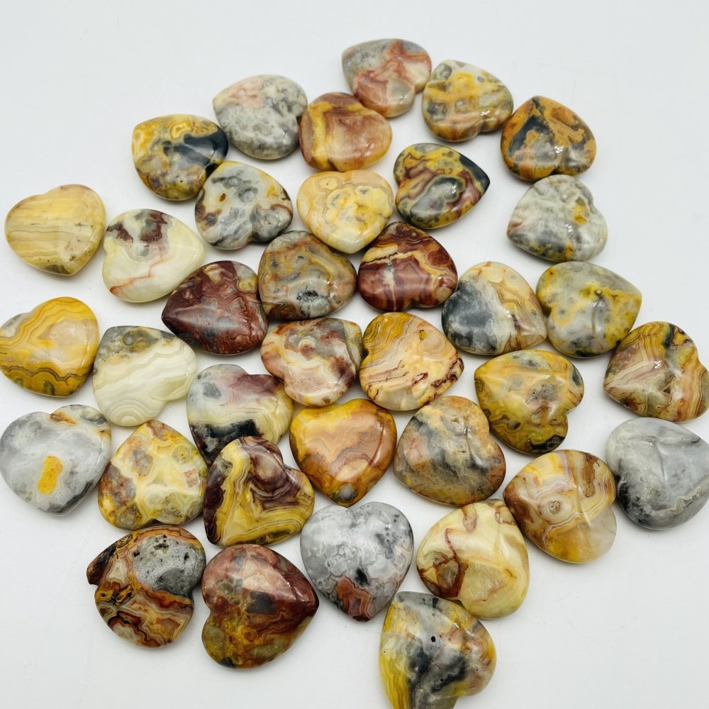 3 Types Crystal Heart Wholesale Lapis lazuli Amethyst Crazy Agate Heart -Wholesale Crystals