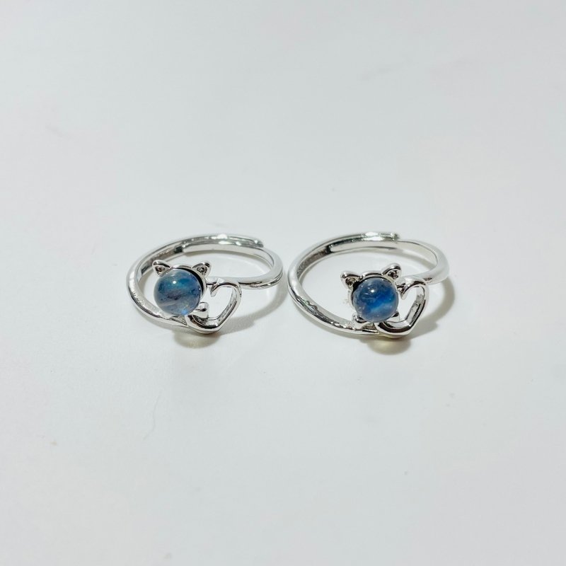 3 Types Labradorite Ring Moon Cat Crown Shape - Wholesale Crystals