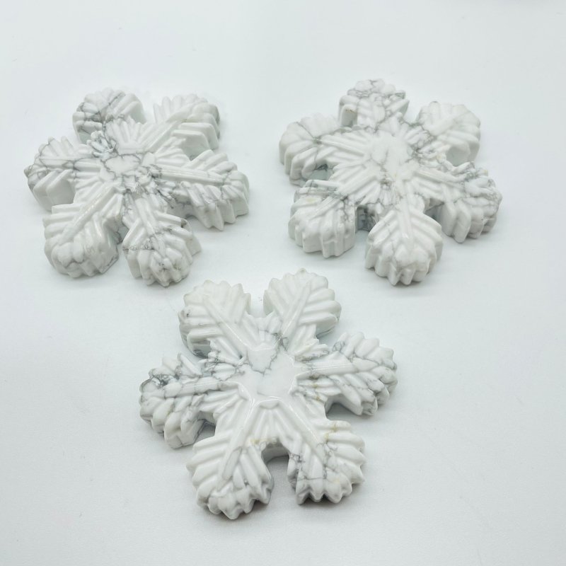 3 Types Snowflake Carving Wholesale Tiger Eye Howlite Yellow Calcite - Wholesale Crystals