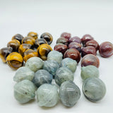 3 Types UFO Universe Shape Sphere Carving Wholesale Ocean Jasper Labradorite Tiger Eye -Wholesale Crystals