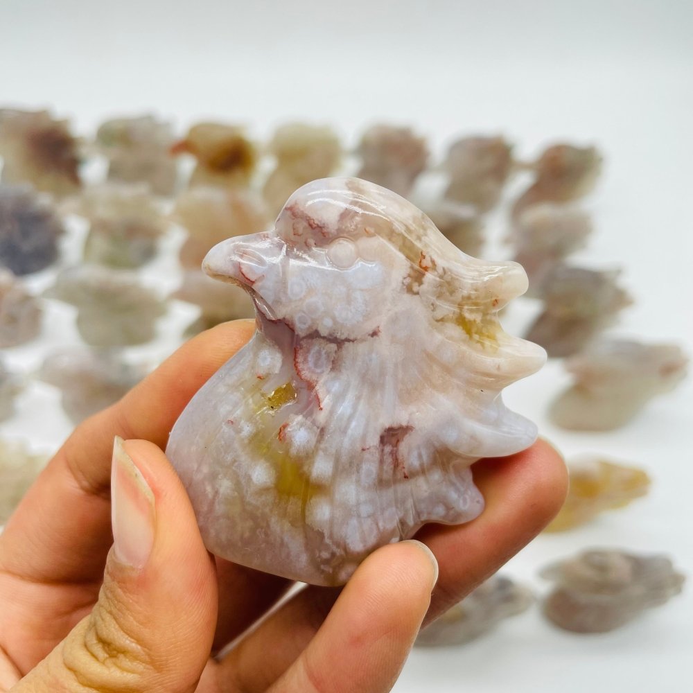 35 Pieces High Quality Sakura Flower Agate Eagle Carving -Wholesale Crystals