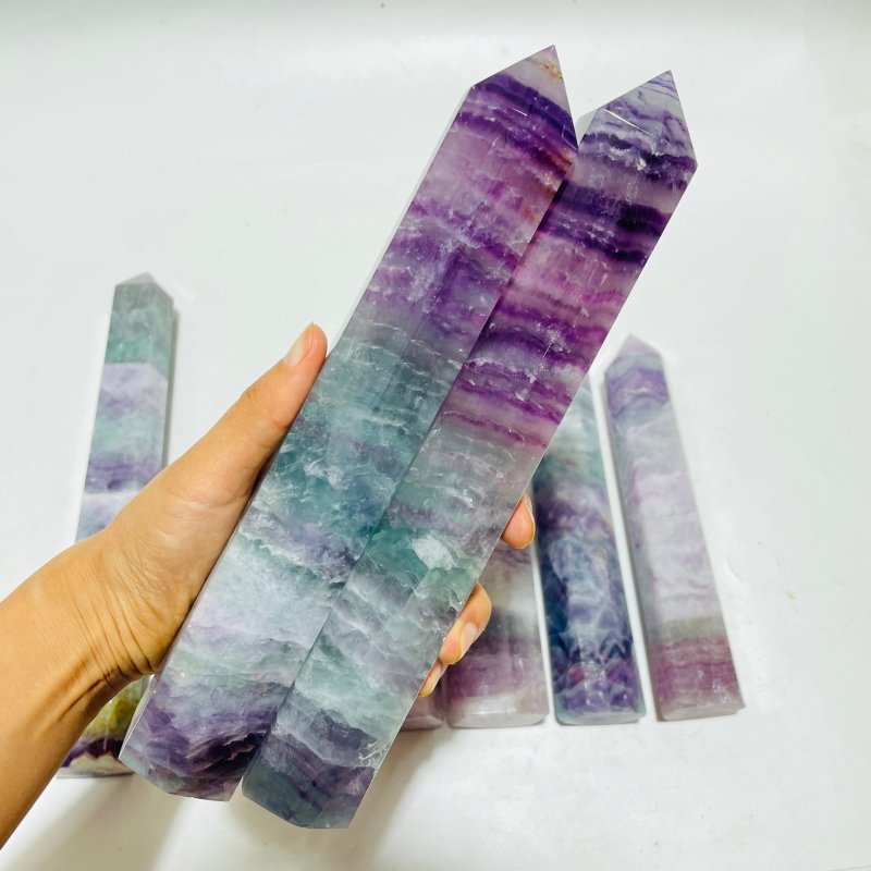 7 Pieces Fat Fluorite Tower -Wholesale Crystals