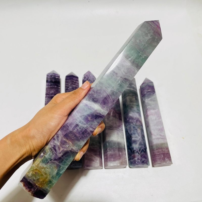 7 Pieces Fat Fluorite Tower -Wholesale Crystals