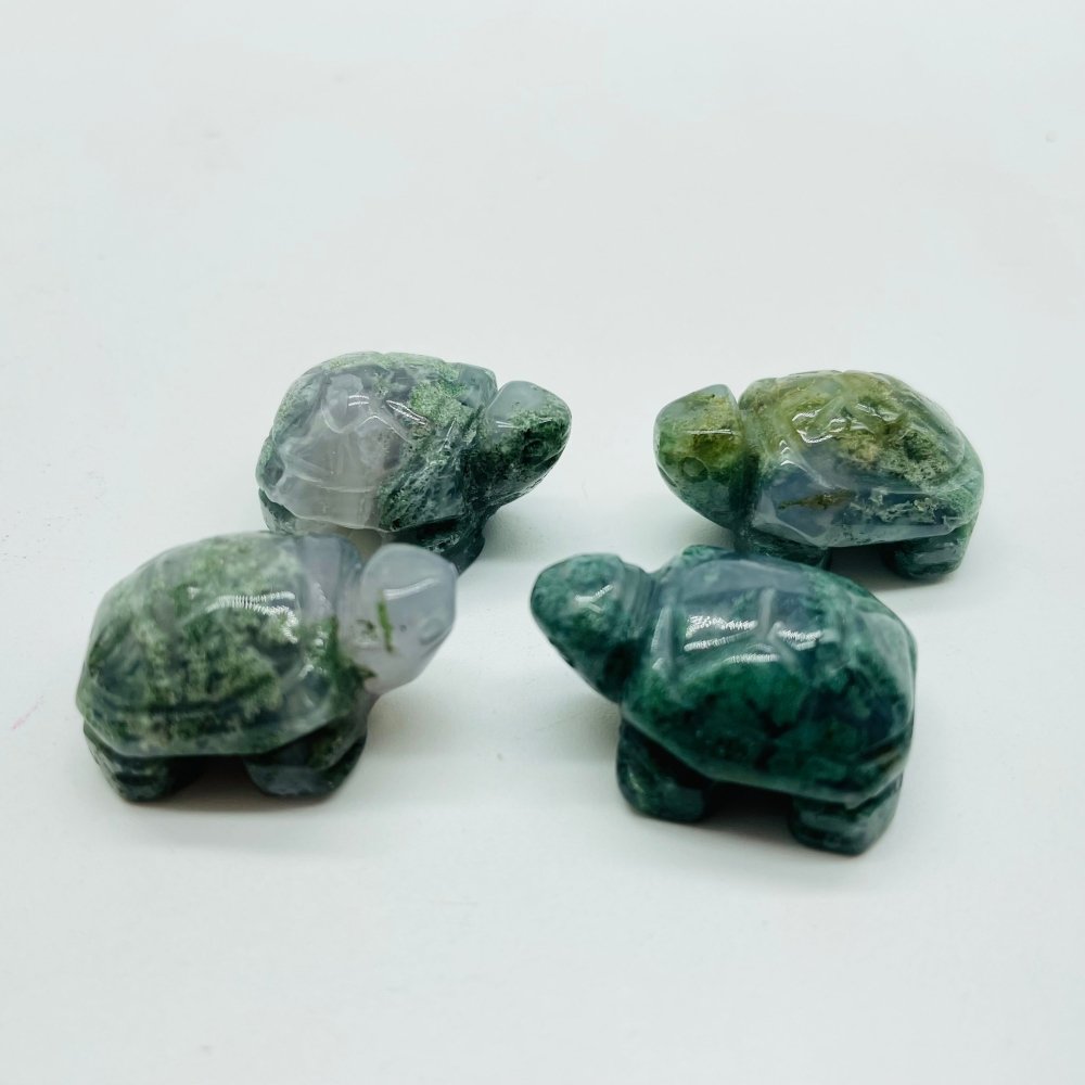 3Types Tortoise Moss Agate&Caribbean Chevron Amethyst Carving Animals Wholesale -Wholesale Crystals