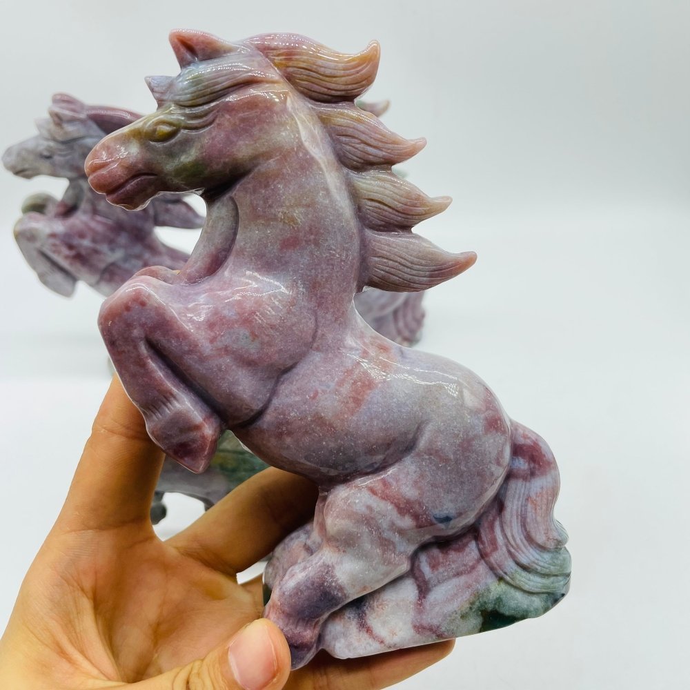 4 Pieces High Quality Ocean Jasper Stand Horse Carving -Wholesale Crystals