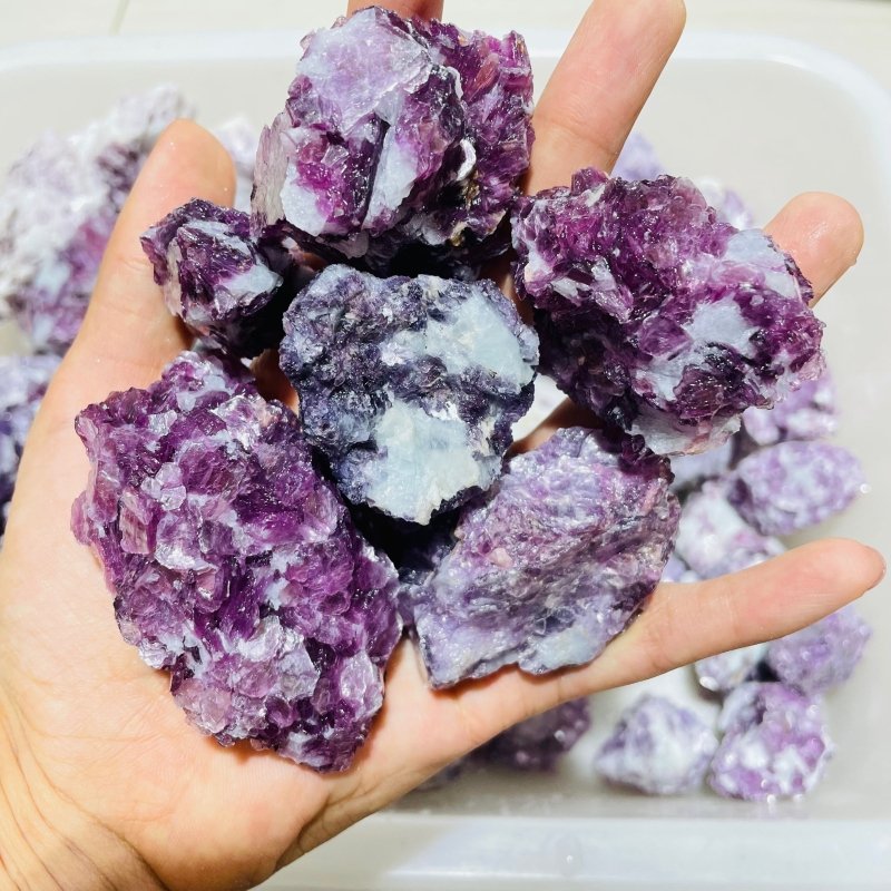 89 Pieces Raw Spark Purple Lepidolite Specimen -Wholesale Crystals