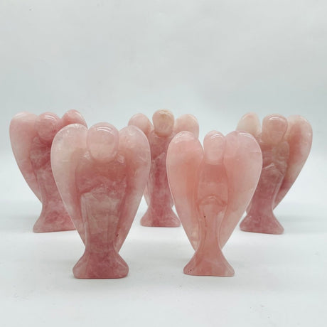 4in Large Rose Quartz Angel Carving Wholesale -Wholesale Crystals