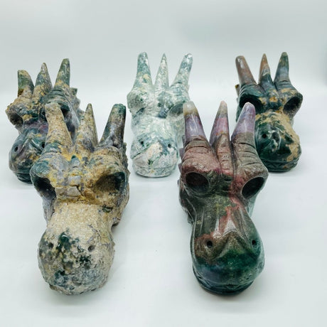 5 Pieces Beautiful Ocean Jasper Dragon Head -Wholesale Crystals