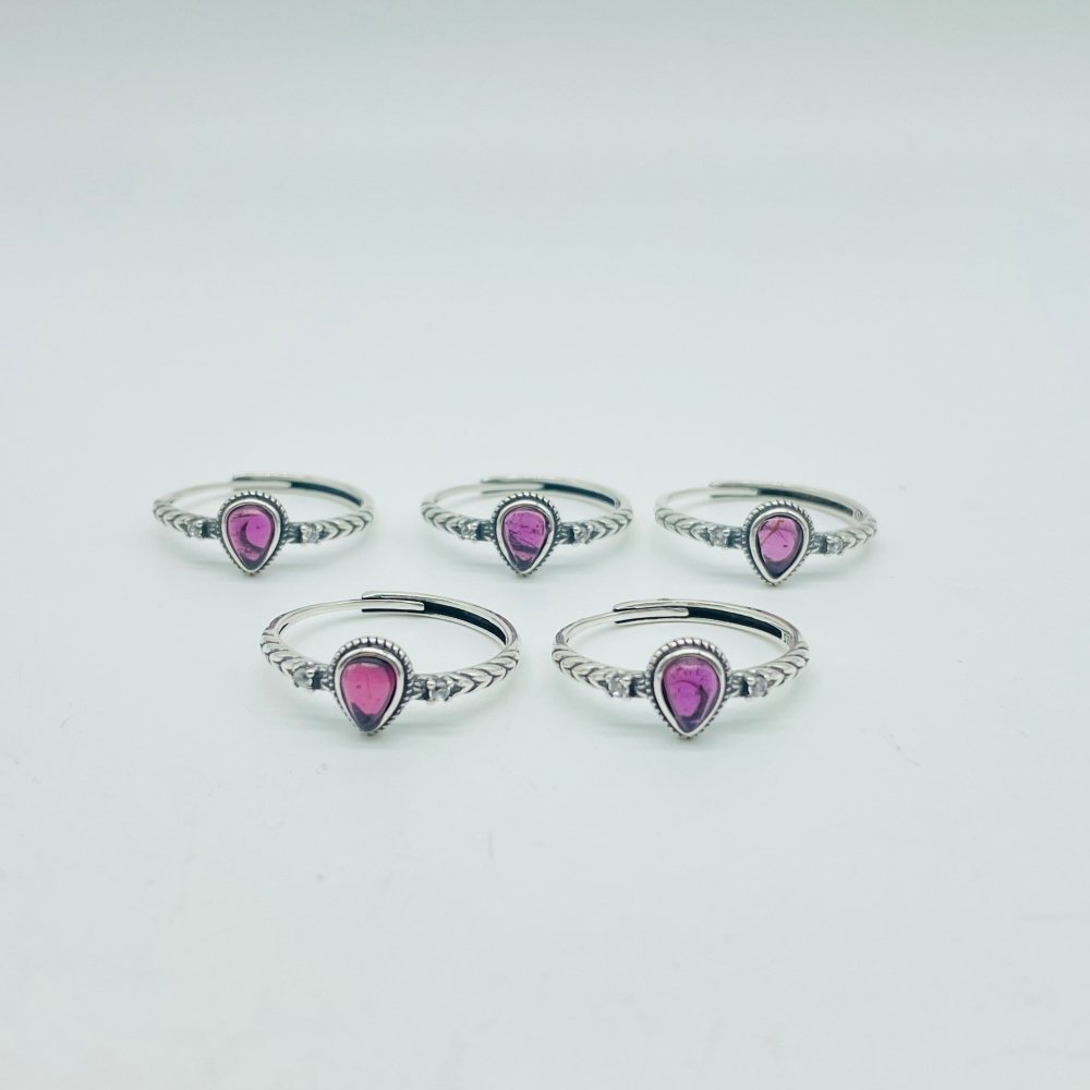 S925 Sterling Silver High Quality Purple Garnet Ring Wholesale -Wholesale Crystals